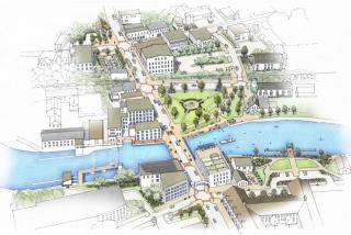 Rendering of an aerial view of Orange