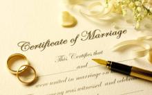 Certificate of marriage