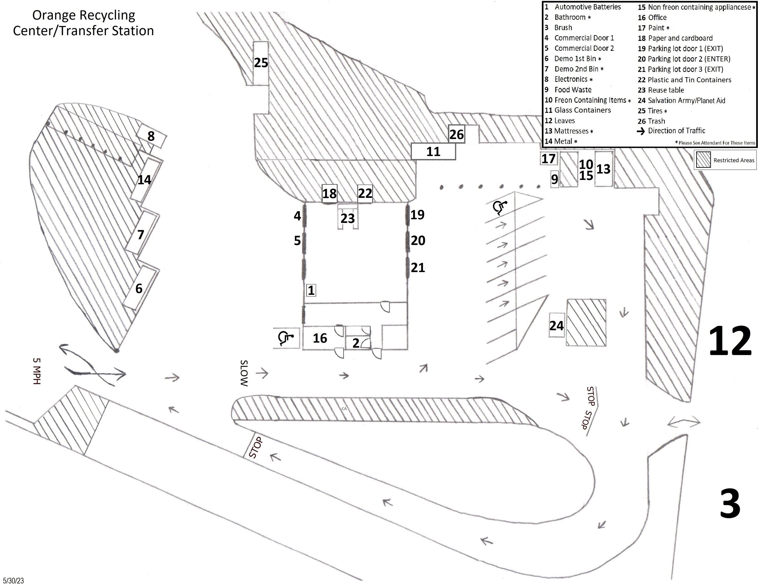 Orange Recycling Center and Transfer Station Map