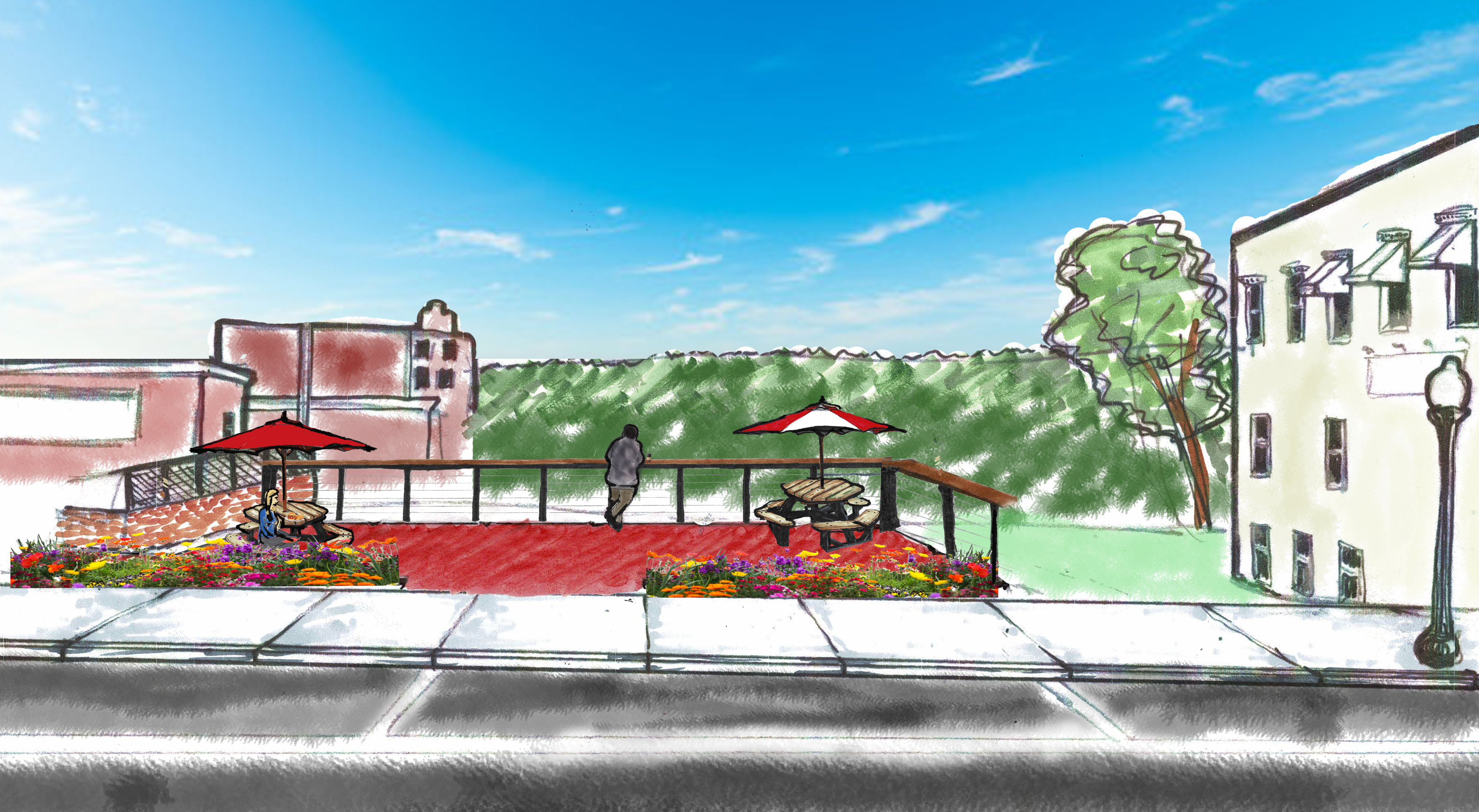 putnam hall rendering with dining area