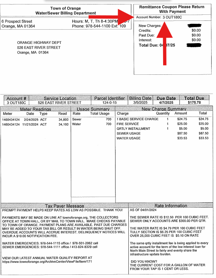 Find your billing section